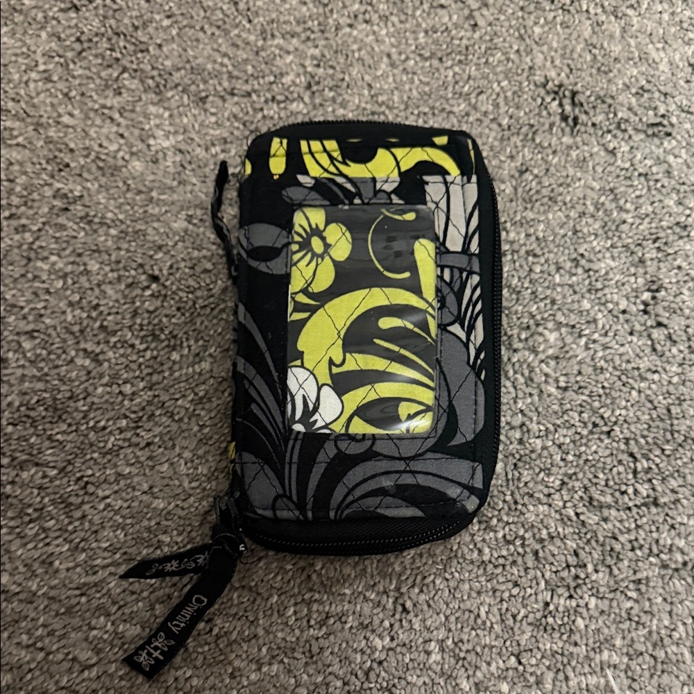 Floral Black and Yellow Wallet